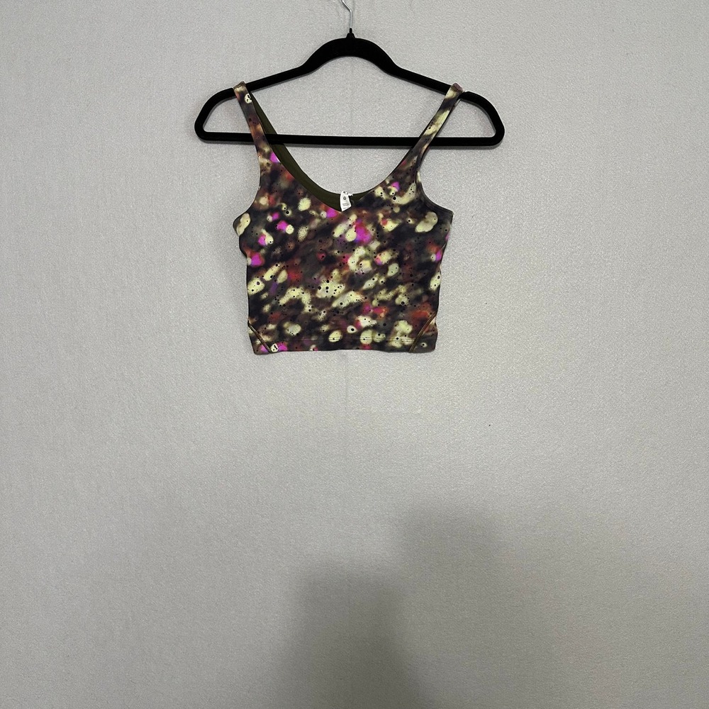 Lululemon Align Tank Top Size 4 Kaleidoscope‎ Pink Multi Nulu Yoga Crop Bra